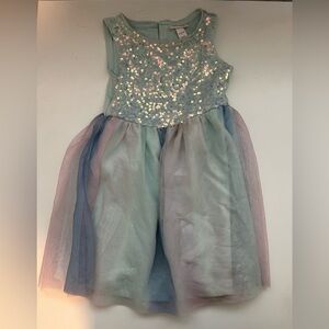 Girls sequin and tulle sleeveless party dress